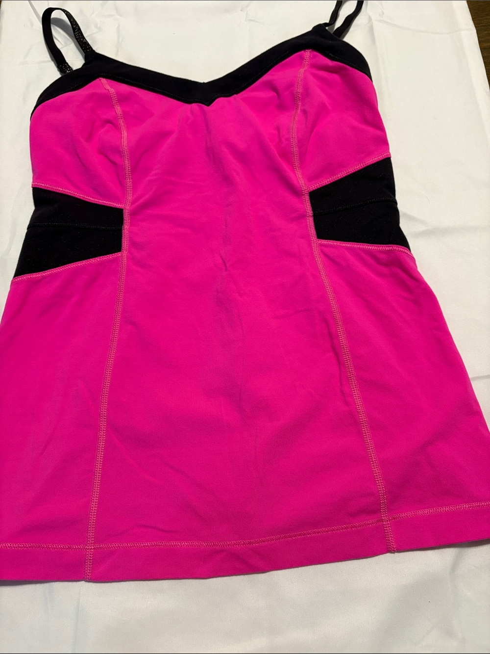 lululemon athletica Hot Pink and Black Spaghetti-Strap Tank Top